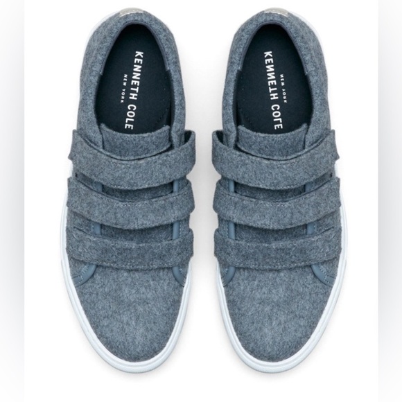 Kenneth Cole New York Kingvel Low Top Velcro Gray Fabric Casual Sneakers Size 5M - Picture 1 of 7